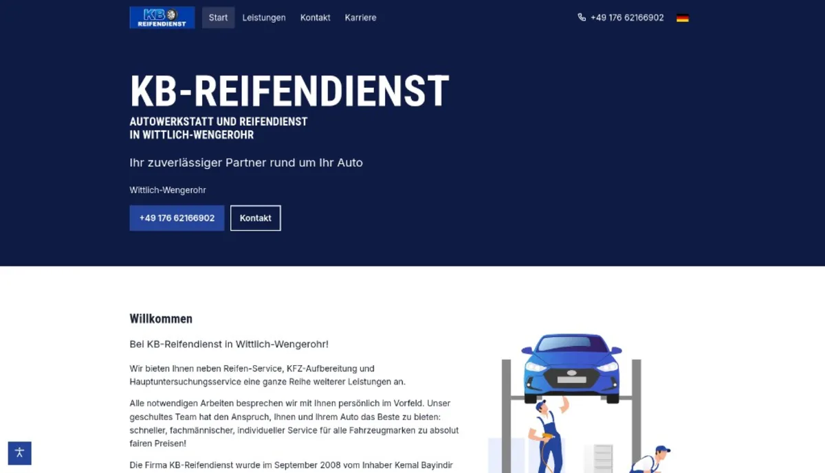Vorschau der Website von KB-Reifendienst
